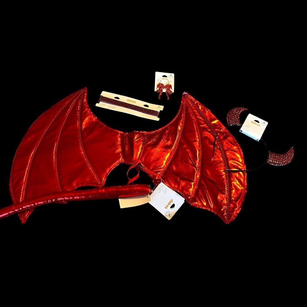 Sexy Devil Halloween Accessories includes Wings, Tail, Horns, Choker and Earring